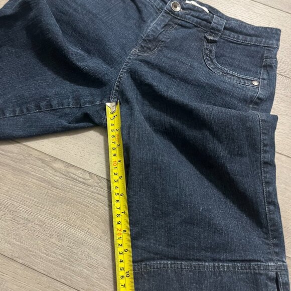 Jones & Co Jean Short Women Sz 8 Blue Dark Wash High Rise Straight Casual Denim - Picture 5 of 7